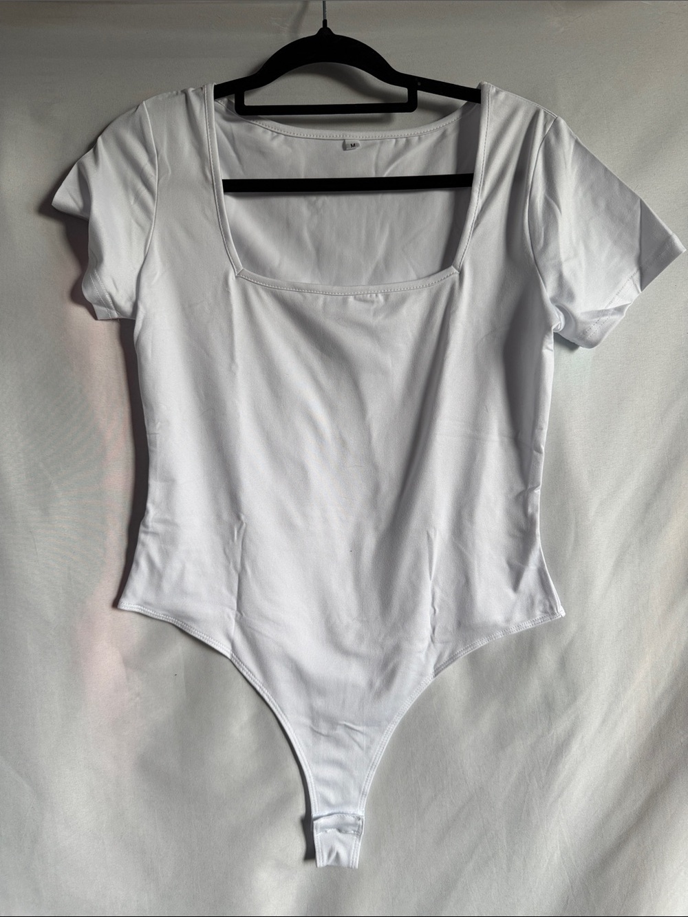 Classic Square Neck White Bodysuit